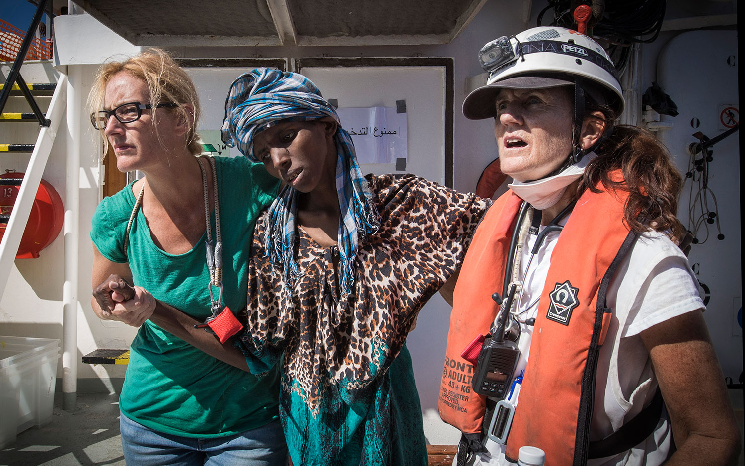 A child just arrived on board the Aquarius. October 2017.