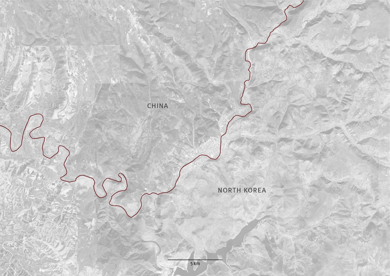 Satelite image of Chunggang and mine region