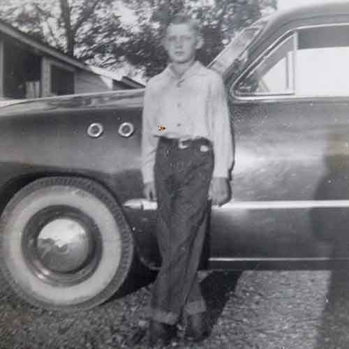  Allen on the family farm, age 15, outside Eskrdige, Kansas, 1954. 