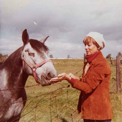  She has always loved horses. Photo taken in 1970s. 