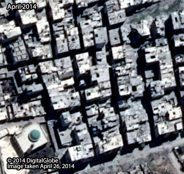 Before: Al-Ameria neighborhood in Aleppo City, taken April 26, 2014